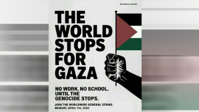 গাজায় গণহত্যা বন্ধে আজ বিশ্বব্যাপী ‘নো ওয়ার্ক নো স্কুল’